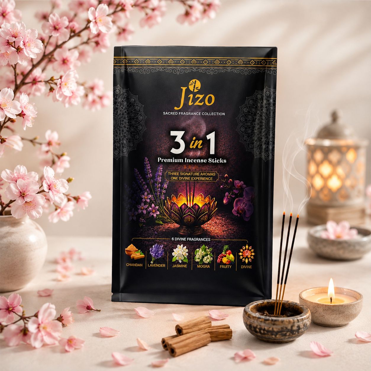 3-in-1 combo premium incense sticks - Jizo Agarbatti